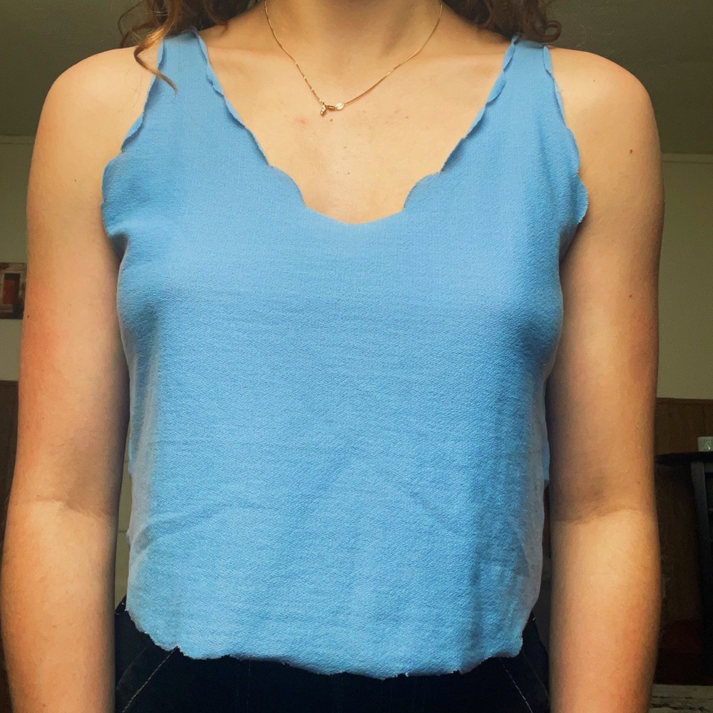 Topshop Blue Ruffle Tank!